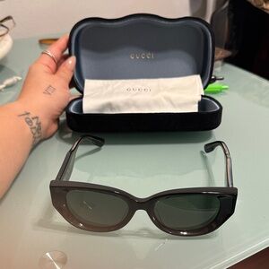 Gucci Black Rectangular Sunglasses